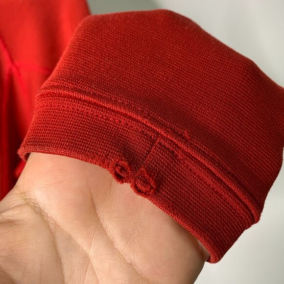 Ibex Women’s Red Wool Zip Up Sweater Size Medium - Picture 7 of 14